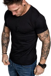 Amaci&Sons T-Shirt LANCASTER Basic Crew Neck Schwarz/Hellblau