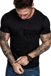 Amaci&Sons T-Shirt LANCASTER Basic Crew Neck Schwarz/Hellblau