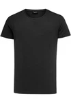 Amaci&Sons T-Shirt LANCASTER Basic Crew Neck Schwarz/Hellblau