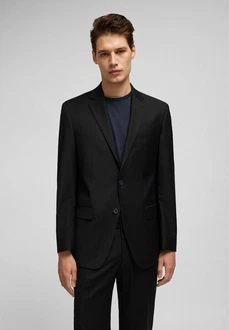 HECHTER PARIS Anzugsakko Regular Fit Schwarz/Braun/Hellblau