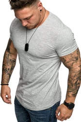 Amaci&Sons T-Shirt TACOMA Basic Crew Neck Shirt Grau/Hellgrau