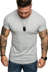 Amaci&Sons T-Shirt TACOMA Basic Crew Neck Shirt Grau/Hellgrau