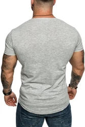 Amaci&Sons T-Shirt TACOMA Basic Crew Neck Shirt Grau/Hellgrau