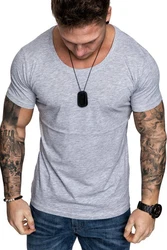 Amaci&Sons T-Shirt LANCASTER Basic Crew Neck Grau/Hellgrau