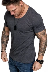 Amaci&Sons T-Shirt LANCASTER Basic Crew Neck Dunkelgrau/Dunkelblau/Hellblau/Grau