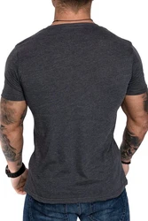 Amaci&Sons T-Shirt LANCASTER Basic Crew Neck Dunkelgrau/Dunkelblau/Hellblau/Grau