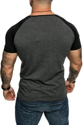 Amaci&Sons Oversize Doppel Farbig Herren Slim-Fit Crew Neck Basic T-Shirt Rundhals (1-0004) Dunkelgrau/Grau/Schwarz
