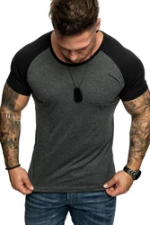 Amaci&Sons Oversize Doppel Farbig Herren Slim-Fit Crew Neck Basic T-Shirt Rundhals (1-0004) Dunkelgrau/Grau/Schwarz