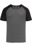 Amaci&Sons Oversize Doppel Farbig Herren Slim-Fit Crew Neck Basic T-Shirt Rundhals (1-0004) Dunkelgrau/Grau/Schwarz