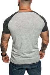 Amaci&Sons Oversize Doppel Farbig Herren Slim-Fit Crew Neck Basic T-Shirt Rundhals (1-0004) Grau/Dunkelgrau/Hellgrau