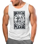 Neverless Tanktop Herren Beach Please Surfing Surfboard Wave Sommer Weiß/Hellblau/Rosa/Orange