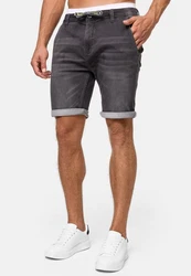 Indicode Jeansshorts Azibo Dunkelgrau/Grau/Hellgrau/Braun