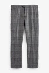 Next Slim-Fit Anzughose aus Wollgemisch mit Karos Dunkelgrau/Grau/Hellgrau