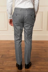 Next Slim-Fit Anzughose aus Wollgemisch mit Karos Dunkelgrau/Grau/Hellgrau