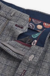 Next Slim-Fit Anzughose aus Wollgemisch mit Karos Dunkelgrau/Grau/Hellgrau
