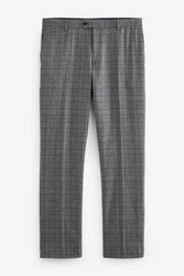 Next Slim-Fit Anzughose aus Wollgemisch mit Karos Dunkelgrau/Grau/Hellgrau
