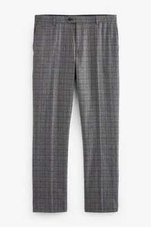 Next Slim-Fit Anzughose aus Wollgemisch mit Karos