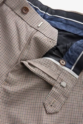 Next Anzughose Slim-Fit Anzug Wollgemisch mit Karos Braun/Beige/Lila/Grau
