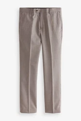 Next Anzughose Slim-Fit Anzug Wollgemisch mit Karos Braun/Beige/Lila/Grau