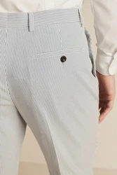 Next Shorts Relaxed Fit Seersucker-Anzug Grau/Hellgrau/Hellblau/Hellgrün