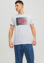 JACK & JONES T-Shirt 'JJCorp' Weiß/Schwarz/Grau/Hellblau/Lila