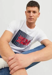 JACK & JONES T-Shirt 'JJCorp' Weiß/Schwarz/Grau/Hellblau/Lila