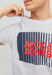 JACK & JONES T-Shirt 'JJCorp' Weiß/Schwarz/Grau/Hellblau/Lila