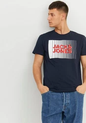 JACK & JONES T-Shirt 'JJCorp' Dunkelblau/Hellblau