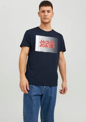 JACK & JONES T-Shirt 'JJCorp' Dunkelblau/Hellblau