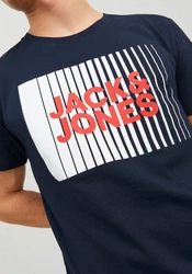 JACK & JONES T-Shirt 'JJCorp' Dunkelblau/Hellblau