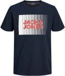 JACK & JONES T-Shirt 'JJCorp' Dunkelblau/Hellblau JACK & JONES T-Shirt 'JJCorp' Dunkelblau/Hellblau