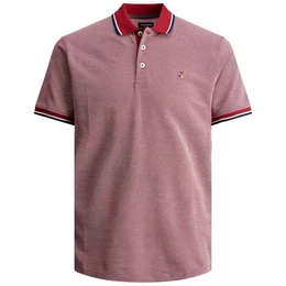 Poloshirt Groe Gren Herren Poloshirt Two-Tone-Struktur rot-wei Jack&Jones