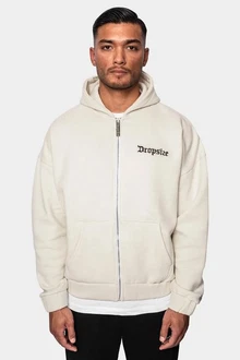 Dropsize Heavy Zip Hoodie Beige/Khaki/Braun/Grau