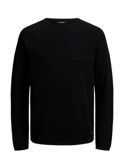 JACK & JONES JJEHILL Knit Crew Neck Pullover schwarz