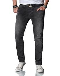 Straight-Jeans AS035 mit Knopfleiste