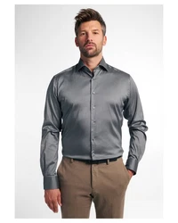 Eterna Businesshemd Herren Langarm Hemd Grau/Dunkelgrau/Braun