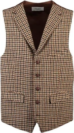 Anzugweste Harris Tweed Weste braun kariert