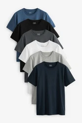 Next T-Shirt (6-tlg) Dunkelblau/Grau/Blau
