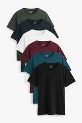 Next T-Shirt (6-tlg) Dunkelrot/Bordeaux/Dunkelblau/Dunkelgrün/Mischfarben/Schwarz