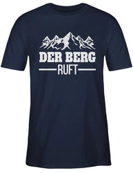 Shirtracer T-Shirt Der Berg ruft Apres Ski Party Dunkelblau/Dunkelrot/Hellblau/Blau