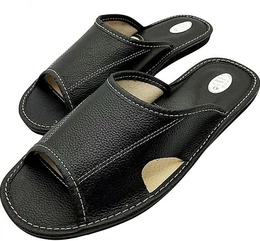 Herren Leder Echtleder Hausschuhe Pantoffeln Latschen Pantolette Hausschuh