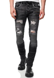 Rusty Neal Slim-fit Jeans MISATO Schwarz/Grau/Dunkelgrau