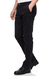 Rusty Neal Chinohose Regular Fit Schwarz/Dunkelblau/Braun