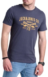 Jack & Jones Print Shirt Logo T-Shirt Blau/Dunkelblau/Schwarz