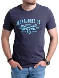Jack & Jones Print-Shirt Dunkelblau/Blau/Hellblau/Lila/Grau