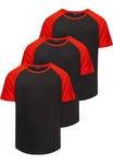 Amaci&Sons T-Shirt OMAHA 3er-Pack Herren Basic Oversize Raglan Rot/Orange/Dunkelrot
