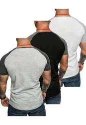 Amaci&Sons T-Shirt OMAHA 3er-Pack Herren Basic Oversize Raglan Hellgrau/Grau/Dunkelgrau/Weiß
