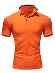 Amaci&Sons Poloshirt PROVIDENCE Herren Basic Kurzarm T-Shirt Orange