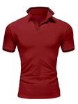 Amaci&Sons Poloshirt PROVIDENCE Herren Basic Kurzarm T-Shirt Dunkelrot/Braun/Rot