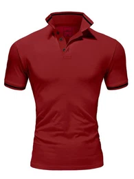 Poloshirt PROVIDENCE Herren Basic Kontrast Kurzarm Polohemd T-Shirt